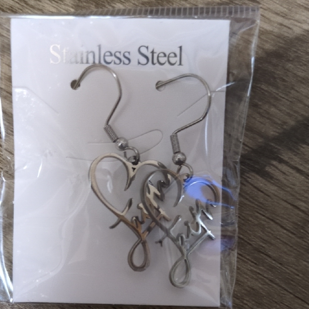 Silver Heart Stainless Steel Earrings